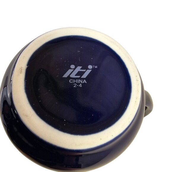 ITI Maxwell House Vintage Cobalt Blue Ceramic Creamer 4.5"H Collectable - Picture 6 of 8